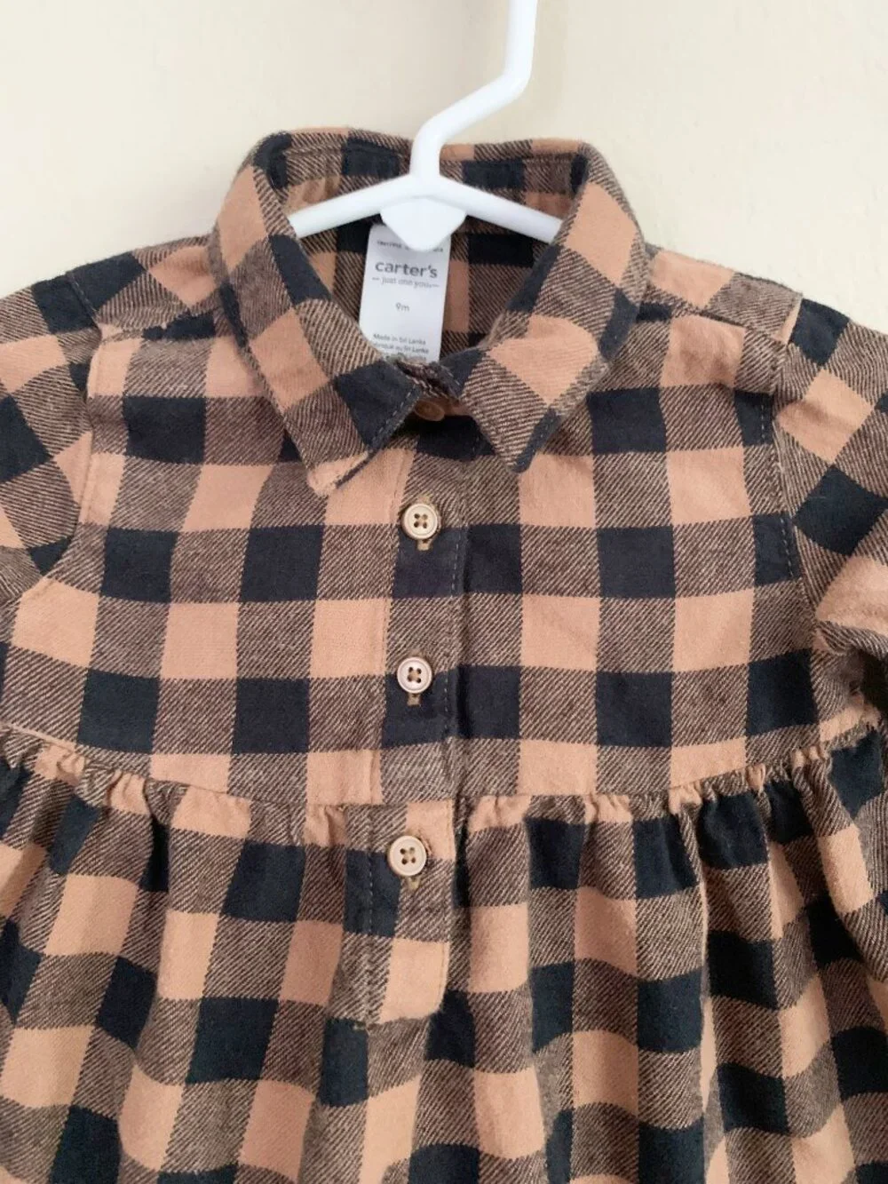 Carter’s Plaid Flannel Dress • 9 Months